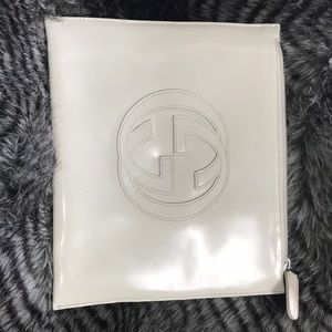Gucci White Patent Leather Pouch